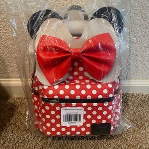 Minnie Mouse Red Bow Polka Dot Loungefly Backpack